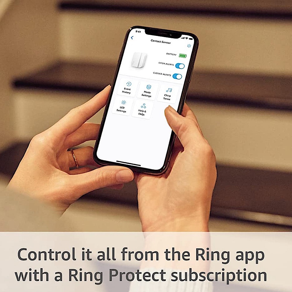 white Ring alarm contact sensor | Ring security system | wireless | 2 pack - Picture 3 of 4